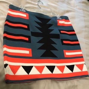 Aztec Print Mini Skirt